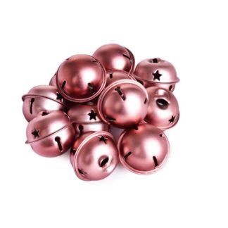 DA32871 12 szt. prawdziwe metalowe dzwoneczki, w różowo-miedzianym kolorze