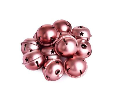 DA32871 12 szt. prawdziwe metalowe dzwoneczki, w różowo-miedzianym kolorze