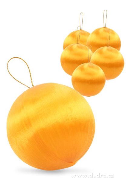 DA79886 6 satynowych bombek, w kolorze pomarańczowym