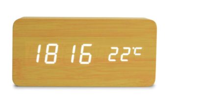 EL19055 WOODOO CLOCK drewniany cyfrowy zegar LED