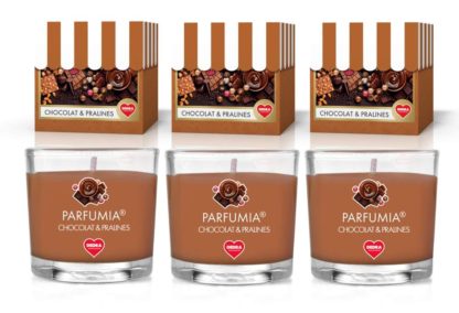 FC33402W WOTYWNY ZESTAW 3 szt. sojowych eko-świeczek zapachowych PARFUMIA®, czekolada i pralinki, CHOCOLAT & PRALINES