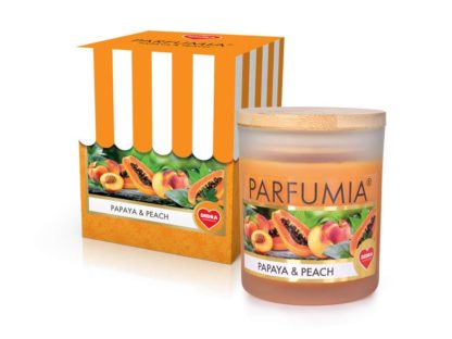 FC33433 250 ml sojowa eko-świeczka zapachowa, PAPAYA & PEACH, PARFUMIA®