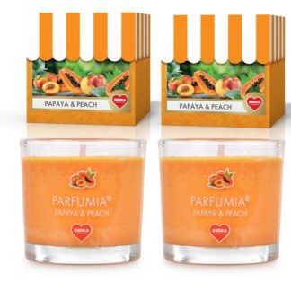 FC33433W WOTYWNY ZESTAW 3 szt. sojowych eko-świeczek zapachowych PARFUMIA®, PAPAYA & PEACH