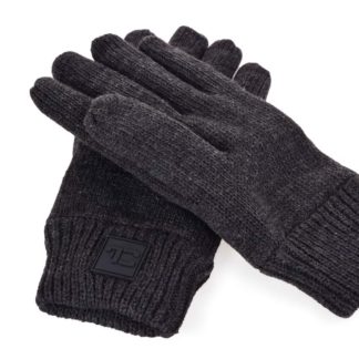 FC38901 Zimowe rękawiczki dzianinowe z ciepłą, miękką podszewką i aplikacją logo FC