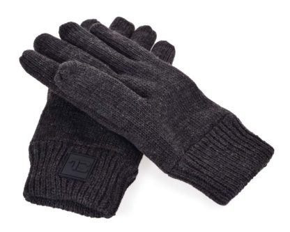 FC38901 Zimowe rękawiczki dzianinowe z ciepłą, miękką podszewką i aplikacją logo FC