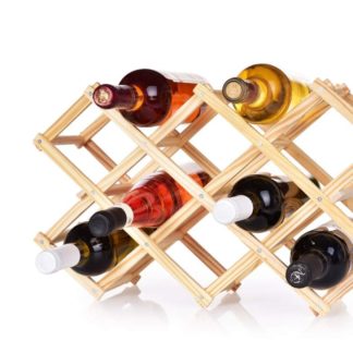 DA31631 Składana drewniana winoteka/stojak na wino GoEco® na 10 butelek