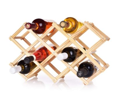 DA31631 Składana drewniana winoteka/stojak na wino GoEco® na 10 butelek