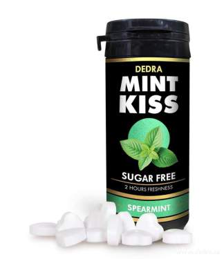 DS0432 Miętowe odświeżające pastylki bez cukru, MINT KISS, spearmint