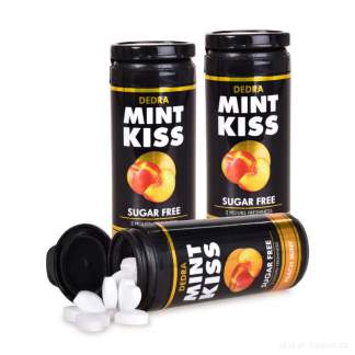 DS0433C Zestaw 2+1 miętowe odświeżające pastylki bez cukru, MINT KISS, peach mint